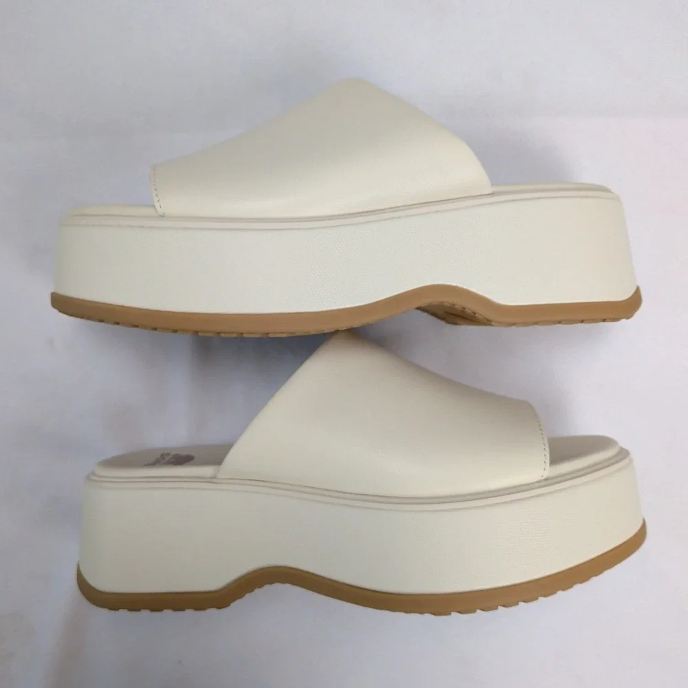 Sorel Day Spring Slide Sandals Sea‎ Salt White Womens 9.5 Beachy Vacation Y2K